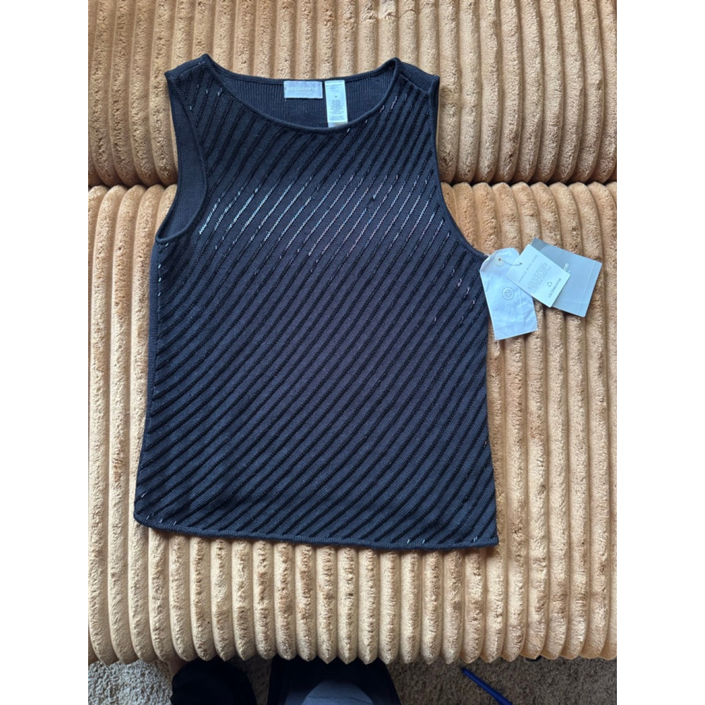 LIZ CLAIBORNE | Black Beaded Tank Top M